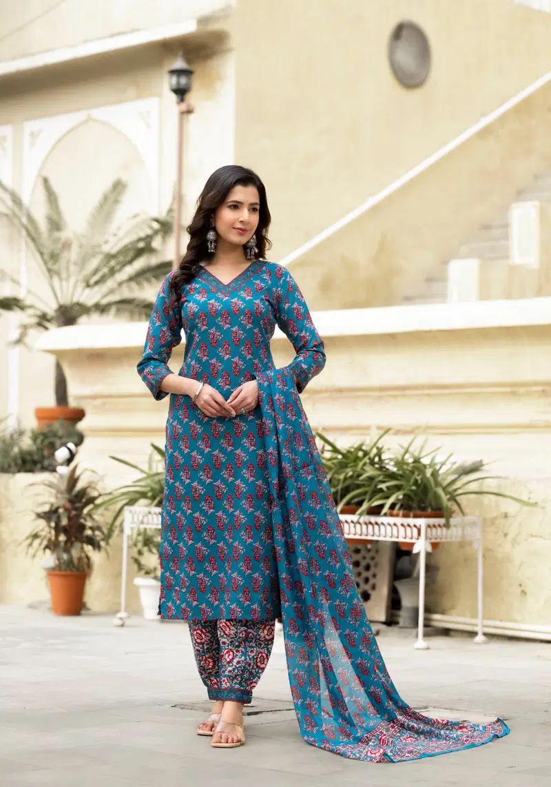 129 Dhruvi Afghani Style Rayon Printed Kurti With Bottom Dupatta Wholesale Price In Surat

